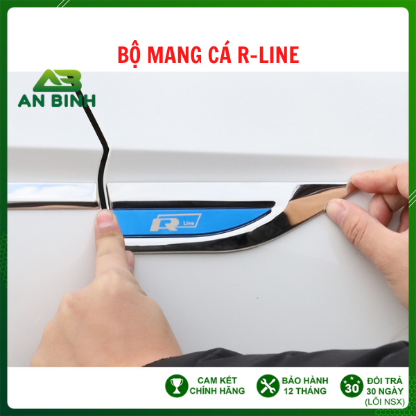 Bộ 2 Mang Cá R-LINE Chữ 3D Kiểu Dáng Thể Thao Trang Trí Xe Ô Tô