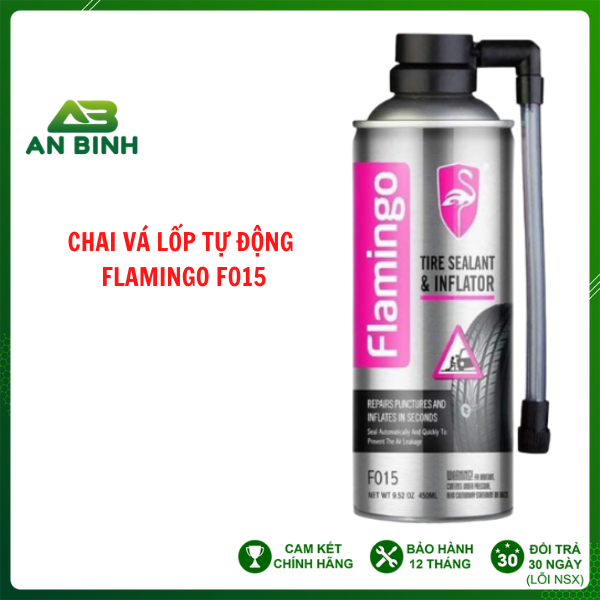 Chai Vá Lốp, Bơm Lốp Khẩn Cấp Tự Động FLAMINGO F015 Dùng Cho Ô Tô, Xe Máy, Xe Đạp Điện 450ml