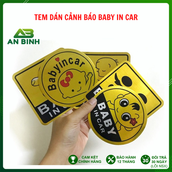 Tem Dán Ô Tô Baby In Car, Dán Đuôi Xe Ô Tô, Decal Dán Trang Trí Xe Ô Tô Nhiều Hình Ngộ Nghĩnh