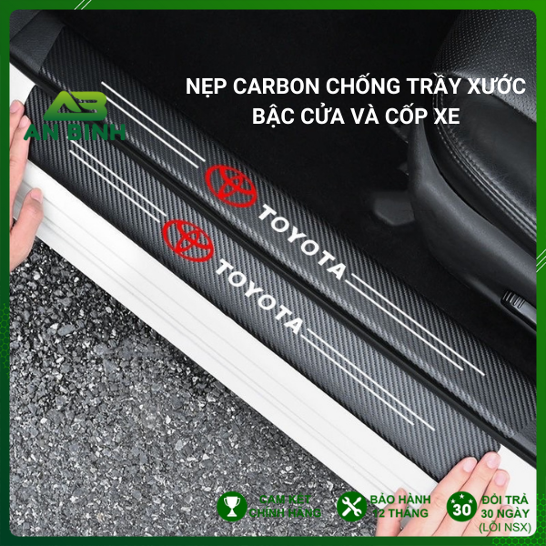 Nẹp Dán Vân Carbon Chống Trầy Xước Bảo Vệ Bậc Cửa Và Cốp Xe Ô Tô Full Các Hãng Xe