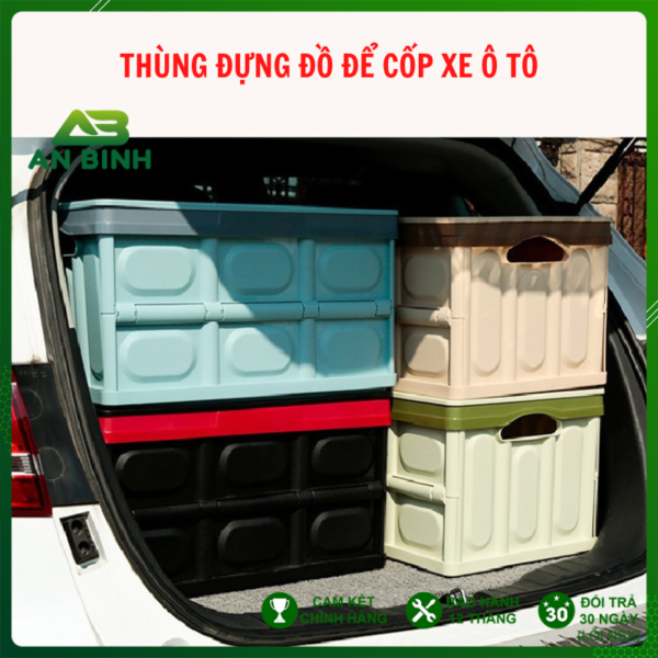 Thùng Đựng Đồ Để Cốp Xe Ô Tô Có Thể Gấp Gọn - Dung Tích 56 Lít