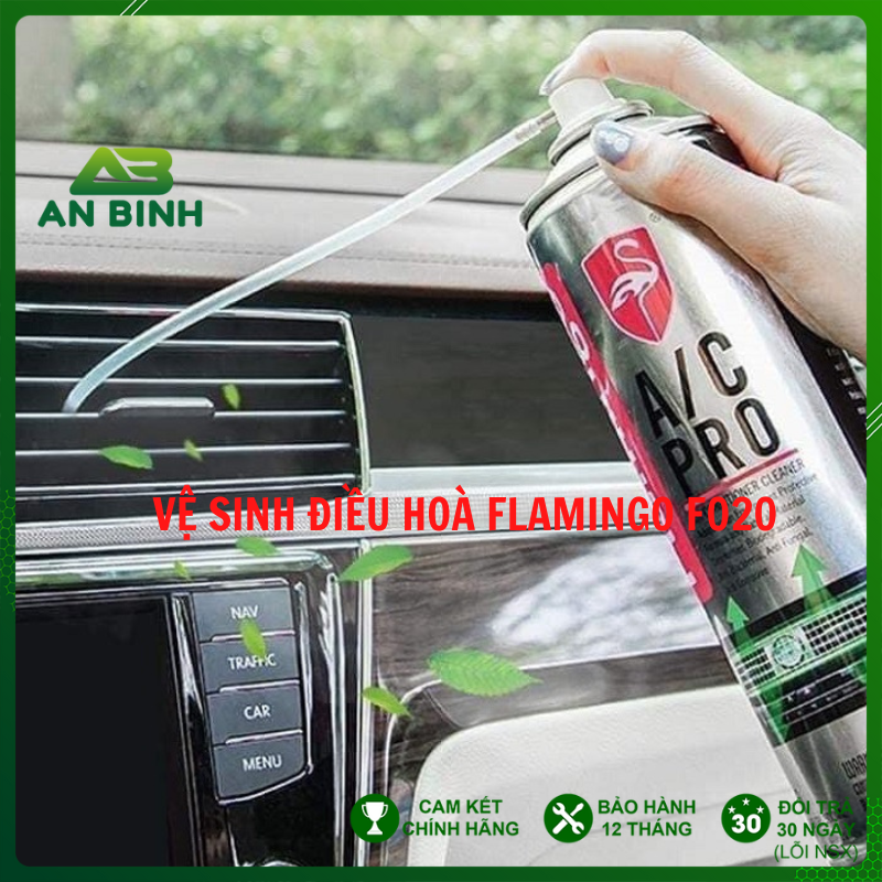 Bình Xịt Bọt Vệ Sinh Khử Mùi Hôi Điều Hòa Ô Tô Flamingo F020 500ml – Hàng Chính Hãng