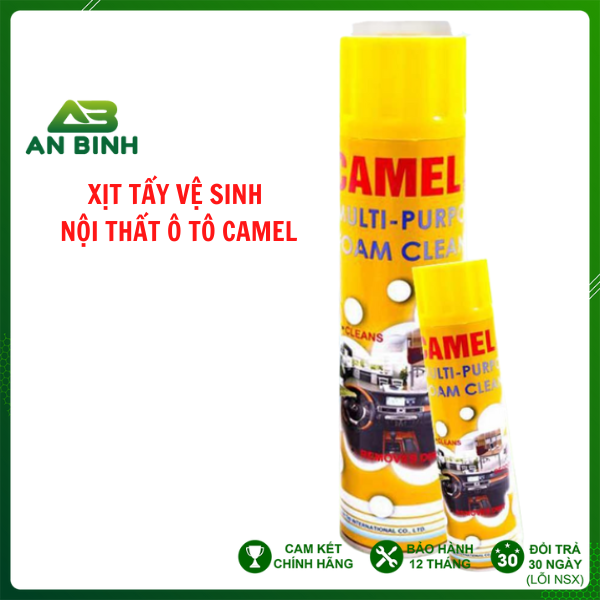 Chai Xịt Tẩy Vệ Sinh Nội Thất Ô Tô Dạng Bọt CAMEL FOAM CLEANER 650ml